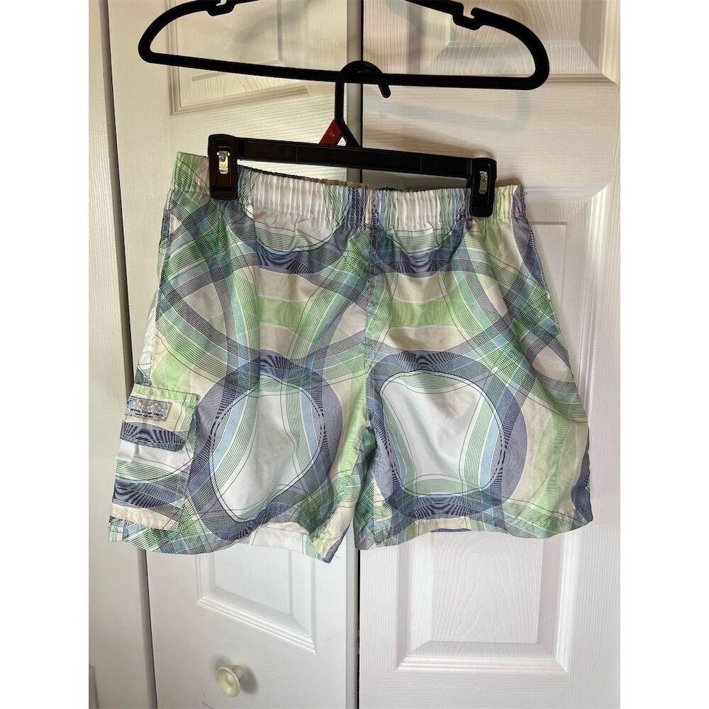 American Eagle Men's Swim Trunks Large Multicolor Circular Geometric Des…